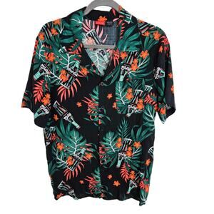Coca Cola Mens Floral Shirt Hawaiian Sz S All Over Print Casual Travel Vacation